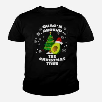 Guac'n Around The Christmas Tree Santa Avocado Xmas Joke Youth T-shirt | Crazezy
