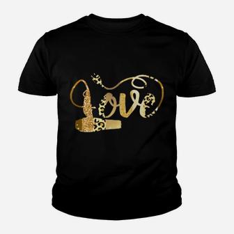 Hair Stylist Valentine Hairdresser Leopard Animal Print Youth T-shirt - Monsterry