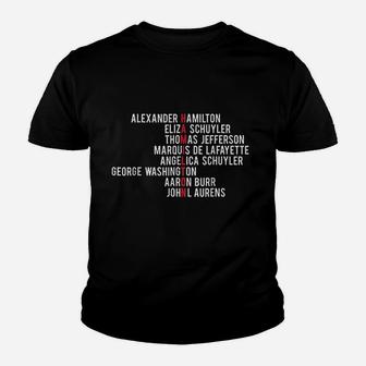 Hamilton Eliza Jefferson Angelica And Burr Names Youth T-shirt | Crazezy UK