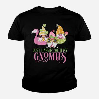 Hangin' With My Gnomies Gnomes Summer Vacation Cute Gnome Youth T-shirt | Crazezy
