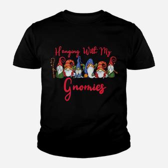 Hanging With My Gnomies Funny Cute Gnome Christmas Gifts Youth T-shirt | Crazezy