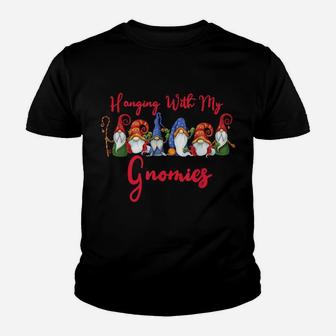 Hanging With My Gnomies Funny Gnome Christmas Lovers Gifts Youth T-shirt | Crazezy