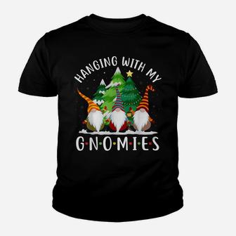 Hanging With My Gnomies Funny Gnome Friend Christmas Tree Youth T-shirt | Crazezy DE