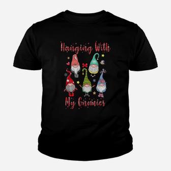 Hanging With My Gnomies Funny Gnome Plaid Christmas Gift Youth T-shirt | Crazezy AU