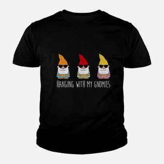 Hanging With My Gnomies Funny Yard Gnome Garden Gift Youth T-shirt | Crazezy CA
