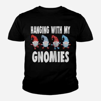 Hanging With My Gnomies Gnome Friend Christmas Lovers Raglan Baseball Tee Youth T-shirt | Crazezy AU