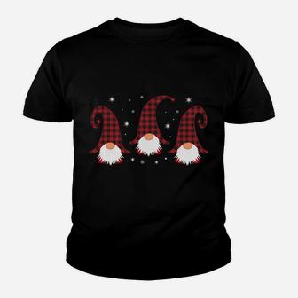 Hanging With My Gnomies Plaid Garden Christmas Gnome Youth T-shirt | Crazezy