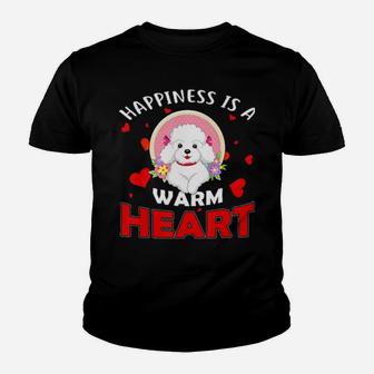 Happiness Is A Warm Puppy Poodles Cute Valentines Day Youth T-shirt - Monsterry AU