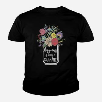 Happiness Is Being A Grammie Flower Youth T-shirt | Crazezy DE