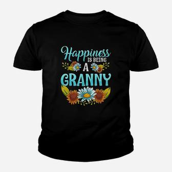 Happiness Is Being A Granny Cute Floral Mothers Day Gifts Youth T-shirt | Crazezy AU