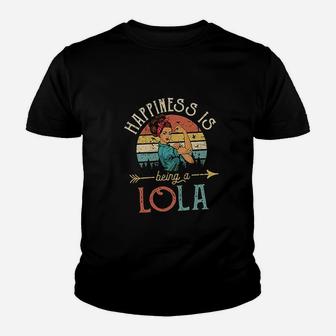 Happiness Is Being A Lola For Women Vintage Grandma Youth T-shirt | Crazezy