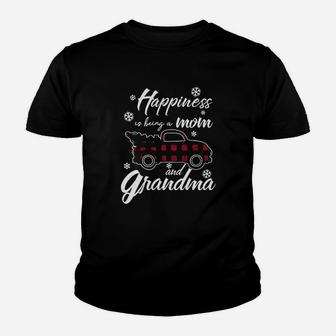 Happiness Is Being A Mom And Grandma Youth T-shirt | Crazezy CA