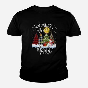 Happiness Is Being A Nana Christmas Night - Grandma G Sweatshirt Youth T-shirt | Crazezy