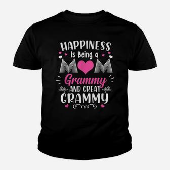 Happiness Is Being Mom Grammy And Great Grammy Mothers Day Youth T-shirt | Crazezy CA