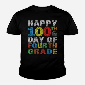 Happy 100Th Day Of Fourth Grade Gift 4Th Class School Pupil Youth T-shirt | Crazezy DE