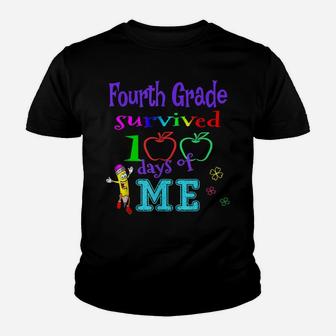 Happy 100Th Day Of Fourth Grade Shirt,Fourth Grade Survived Youth T-shirt | Crazezy