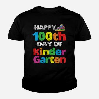 Happy 100Th Day Of Kindergarten Student Retro Shirt 5 Colors Youth T-shirt | Crazezy UK