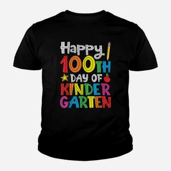 Happy 100th Day Of Kindergarten Teacher Or Student Youth T-shirt - Seseable