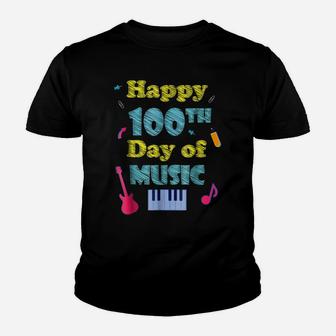 Happy 100Th Day Of Music Fun School Youth T-shirt | Crazezy CA