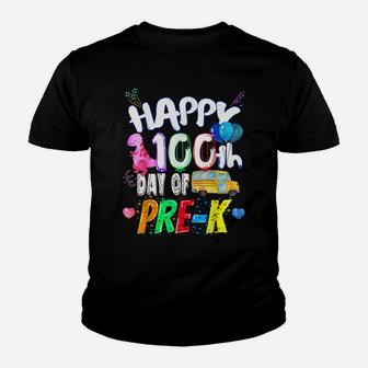 Happy 100Th Day Of Pre-K Shirt 100 Days Of Preschool Teacher Youth T-shirt | Crazezy UK