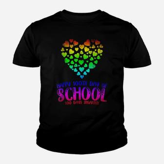 Happy 100Th Day Of School 100 Days Smarter Hearts Student Youth T-shirt | Crazezy CA