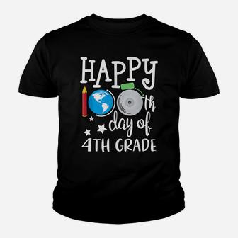 Happy 100Th Day Of School 4Th Grade Teacher Student Youth T-shirt | Crazezy DE