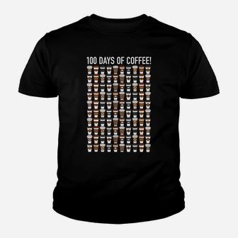 Happy 100Th Day Of School Funny Gifts Coffee Lover Teacher Youth T-shirt | Crazezy UK