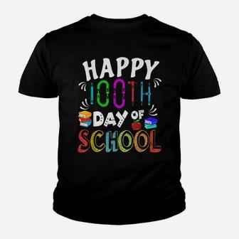 Happy 100Th Day Of School Professor Or Student Shirt Books Youth T-shirt | Crazezy