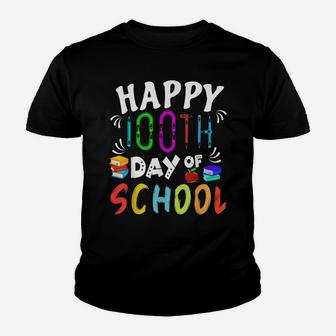 Happy 100Th Day Of School Shirt Student And Teacher Books Youth T-shirt | Crazezy DE