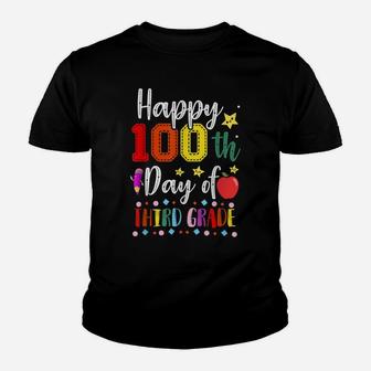 Happy 100Th Day Of Third Grade Colorful Teacher And Student Youth T-shirt | Crazezy AU