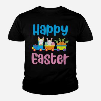Happy Easter Bunny Rabbit Egg Hunting Train Lover Youth T-shirt | Crazezy CA