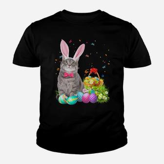 Happy Easter Cute Bunny Cat Eggs Basket Men Women Funny Gift Youth T-shirt | Crazezy DE