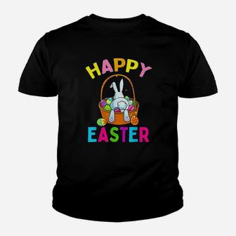 Happy Easter Day Bunny Hunting Chocolate Eggs Egg Hunt Gift Youth T-shirt | Crazezy UK
