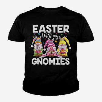 Happy Easter Gnomes With Bunny Ears Egg Hunting Easter Gnome Youth T-shirt | Crazezy UK