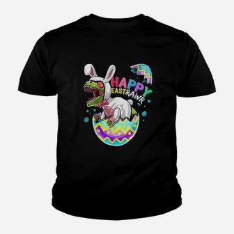 Happy Eastrawr Dinosaur Easter Bunny Egg Youth T-shirt | Crazezy