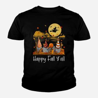 Happy Fall Y'all Gnome Friend Pumpkin Funny Autumn Gnomes Youth T-shirt | Crazezy UK