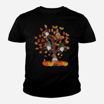 Happy Fall Y'all Gnomes Tree Pumpkin Autumn Thanksgiving Sweatshirt Youth T-shirt | Crazezy
