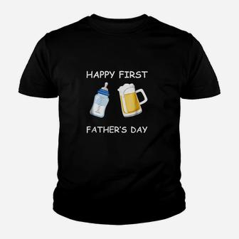 Happy First Fathers Day Youth T-shirt | Crazezy DE