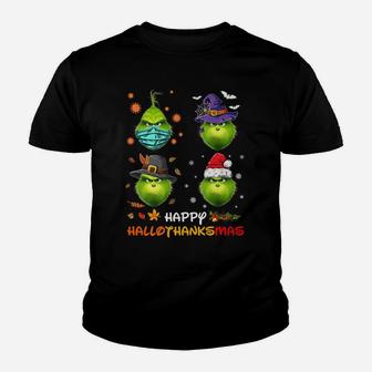 Happy Hallothanksmas GRin-Ch Christmas - Autumn Fall Gift Youth T-shirt | Crazezy DE