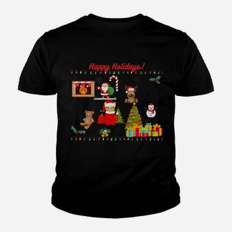 Happy Holidays Merry Christmas Shirt To Enjoy The Holidays Youth T-shirt | Crazezy UK