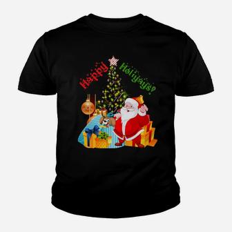 Happy Holiyays Santas Greeting Youth T-shirt - Monsterry