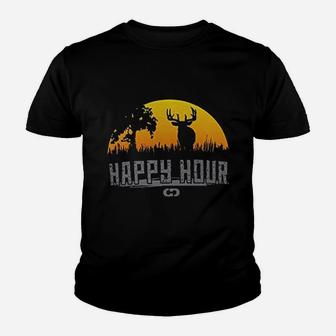 Happy Hour Buck Deer Hunting Youth T-shirt | Crazezy CA