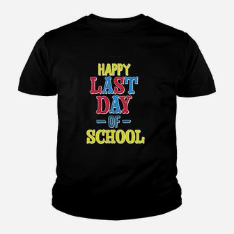 Happy Last Day Of School Red Yellow And Blue Youth T-shirt | Crazezy AU