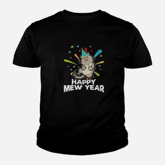 Happy Mew Year Funny New Year Cat Lovers Pun Youth T-shirt | Crazezy CA