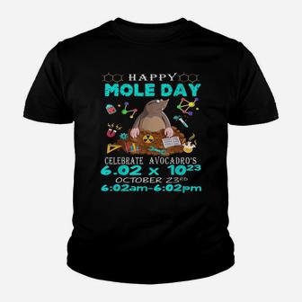 Happy Mole Day October 23Rd Funny Chemistry Science Youth T-shirt | Crazezy