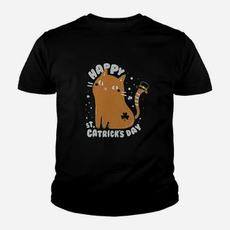 Happy St Catricks Day St Patricks Cat Youth T-shirt | Crazezy