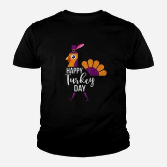Happy Turkey Day Funny Thanksgiving Holiday Gift Youth T-shirt | Crazezy UK
