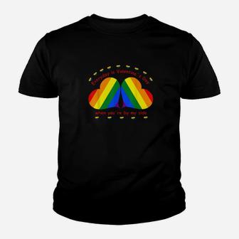 Happy Valentines Day Two Hearts Proud Colors Youth T-shirt - Monsterry