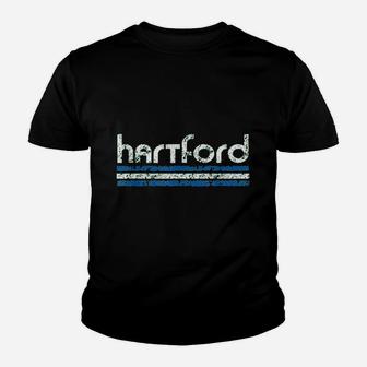 Hartford Connecticut Retro Vintage Throwback Weathered Youth T-shirt | Crazezy CA