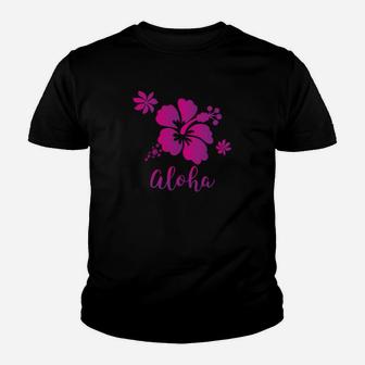 Hawaii Aloha Hibiscus Flower Youth T-shirt | Crazezy